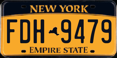 NY license plate FDH9479
