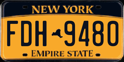NY license plate FDH9480