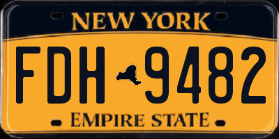 NY license plate FDH9482