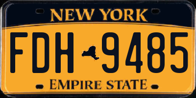 NY license plate FDH9485