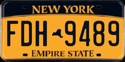 NY license plate FDH9489