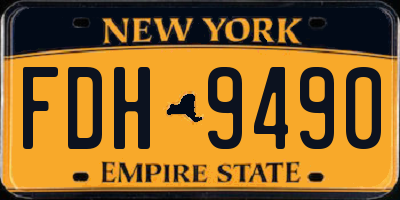 NY license plate FDH9490