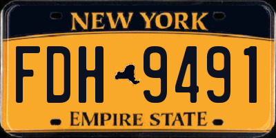 NY license plate FDH9491