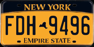 NY license plate FDH9496