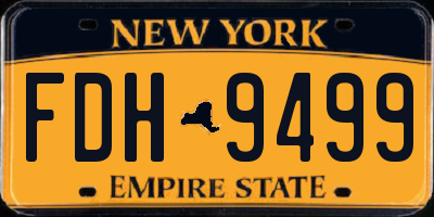 NY license plate FDH9499