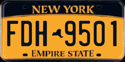 NY license plate FDH9501