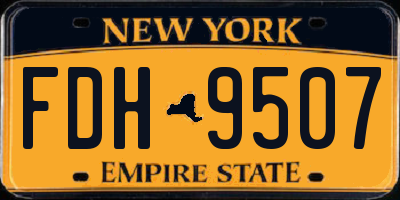 NY license plate FDH9507