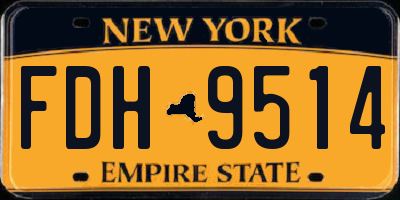 NY license plate FDH9514