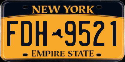 NY license plate FDH9521