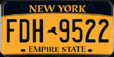 NY license plate FDH9522