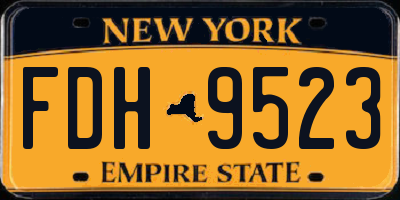 NY license plate FDH9523