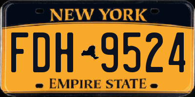 NY license plate FDH9524