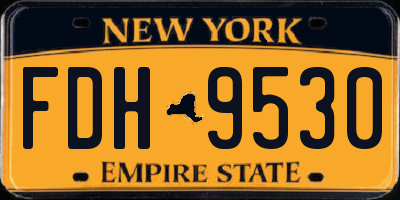 NY license plate FDH9530