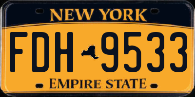NY license plate FDH9533