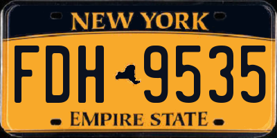 NY license plate FDH9535