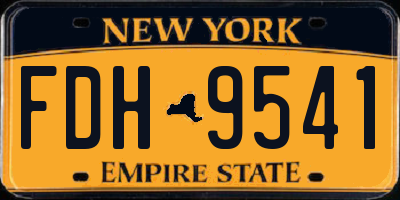 NY license plate FDH9541
