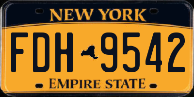 NY license plate FDH9542