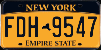 NY license plate FDH9547