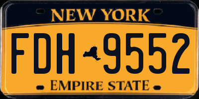 NY license plate FDH9552