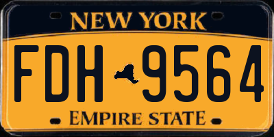 NY license plate FDH9564