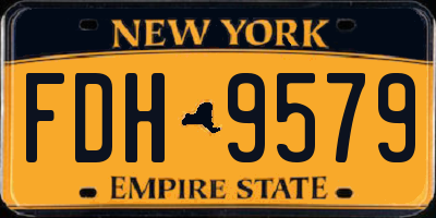 NY license plate FDH9579