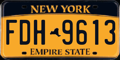 NY license plate FDH9613