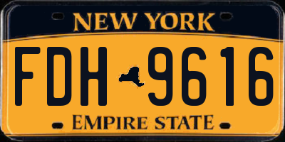 NY license plate FDH9616