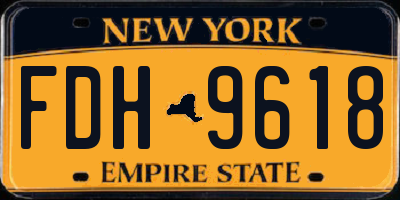 NY license plate FDH9618
