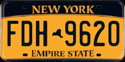 NY license plate FDH9620