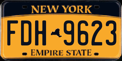 NY license plate FDH9623