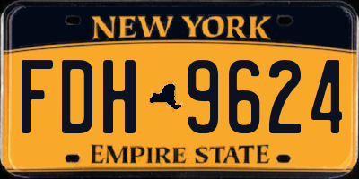 NY license plate FDH9624