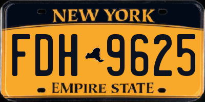 NY license plate FDH9625