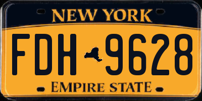 NY license plate FDH9628