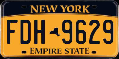 NY license plate FDH9629