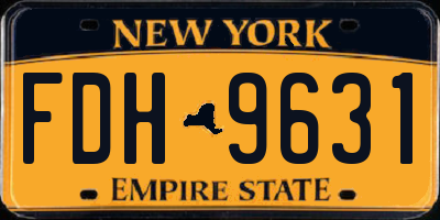 NY license plate FDH9631