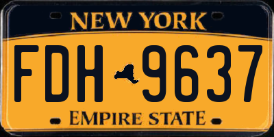 NY license plate FDH9637