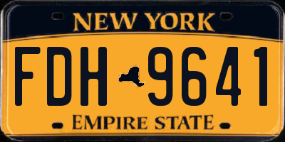 NY license plate FDH9641