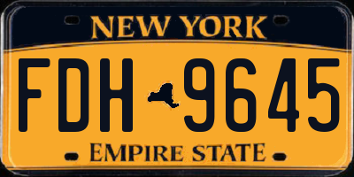 NY license plate FDH9645