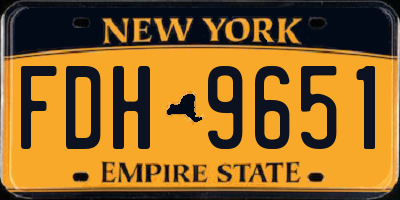 NY license plate FDH9651