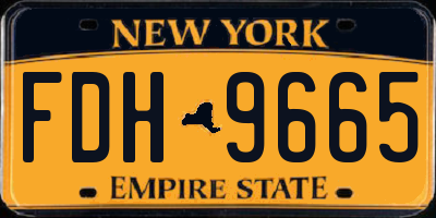 NY license plate FDH9665