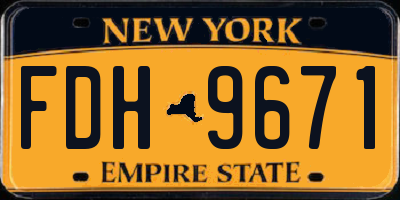 NY license plate FDH9671