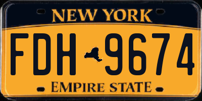 NY license plate FDH9674