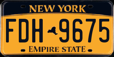 NY license plate FDH9675