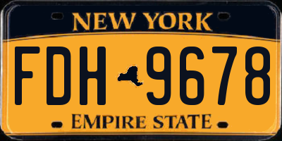 NY license plate FDH9678