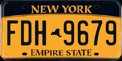 NY license plate FDH9679