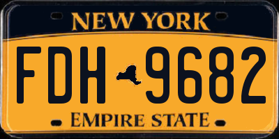 NY license plate FDH9682