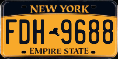 NY license plate FDH9688