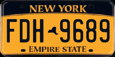 NY license plate FDH9689