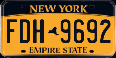 NY license plate FDH9692