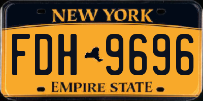 NY license plate FDH9696